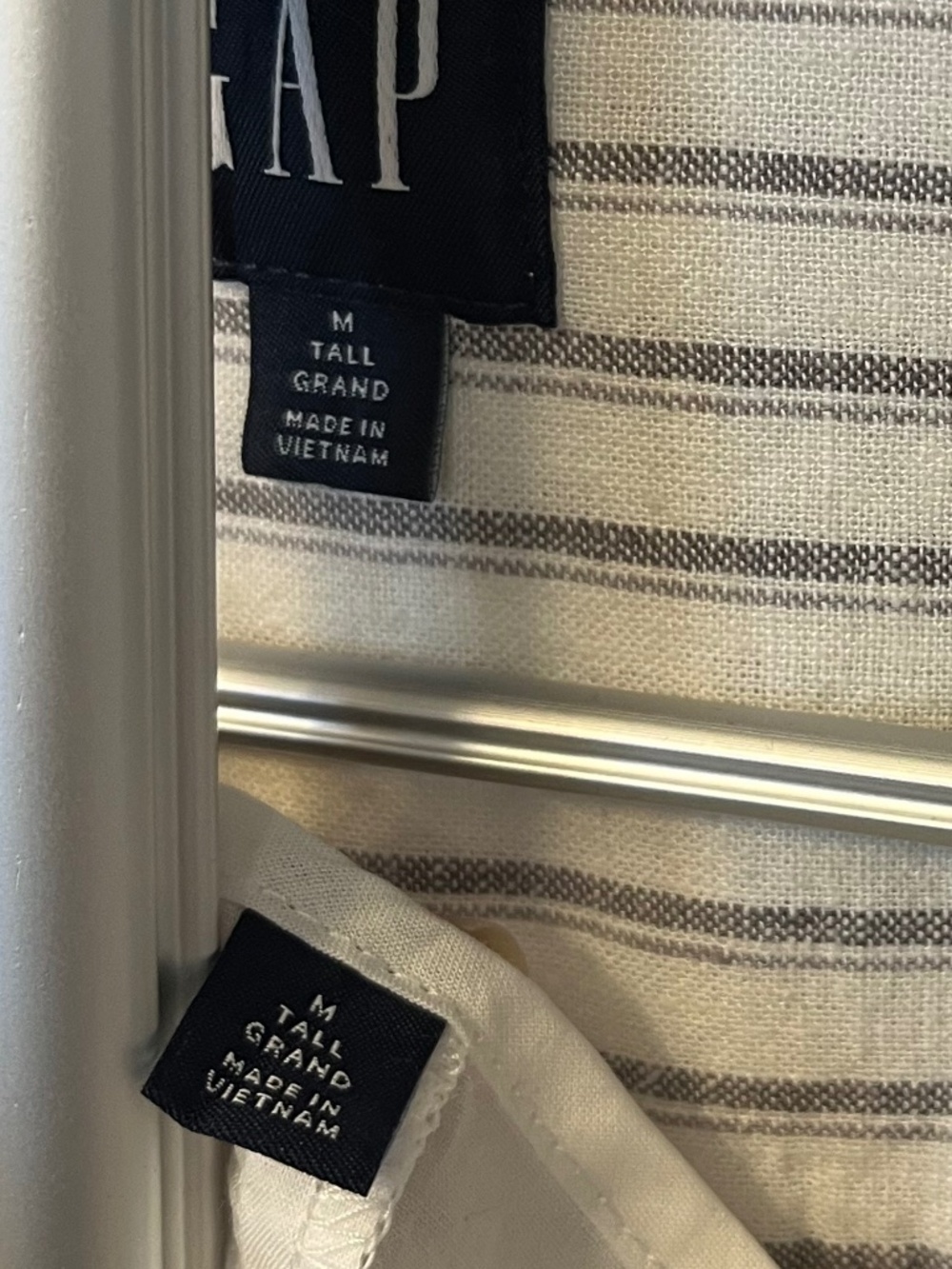 GAP Linen Blend Belted Shirtdress Tall-Medium Grey/White stripe - Picture 10 of 16